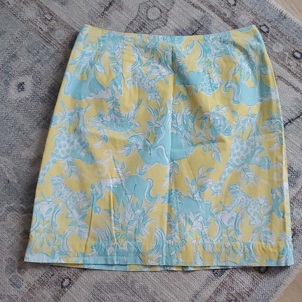 Lilly Pulitzer White Label Sunshine Junkanoo Animal Print Vintage Skirt Sz4